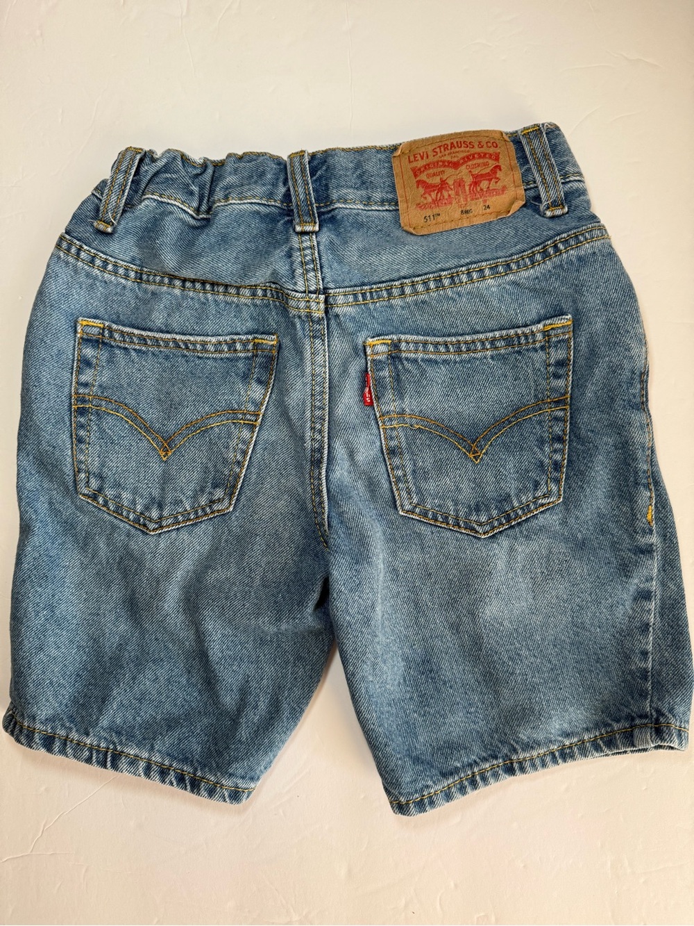 Levi’s Boys 511 Slim Distressed Denim Shorts – Size 8 / W 24